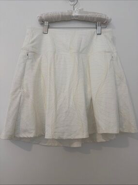 Calia Cream Circle Skirt with Subtle Stitch Detail